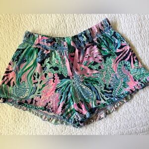 Lilly Pulitzer Pink, Blue & Green Floral Lounge Shorts